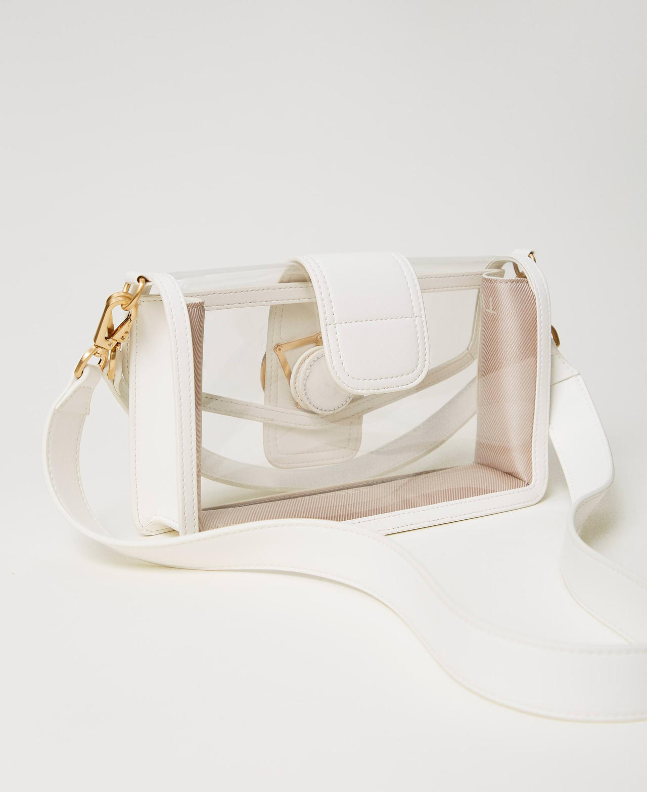 Borsa a tracolla 'Amie' in pvc Bianco Donna 241TD8080_00001_03