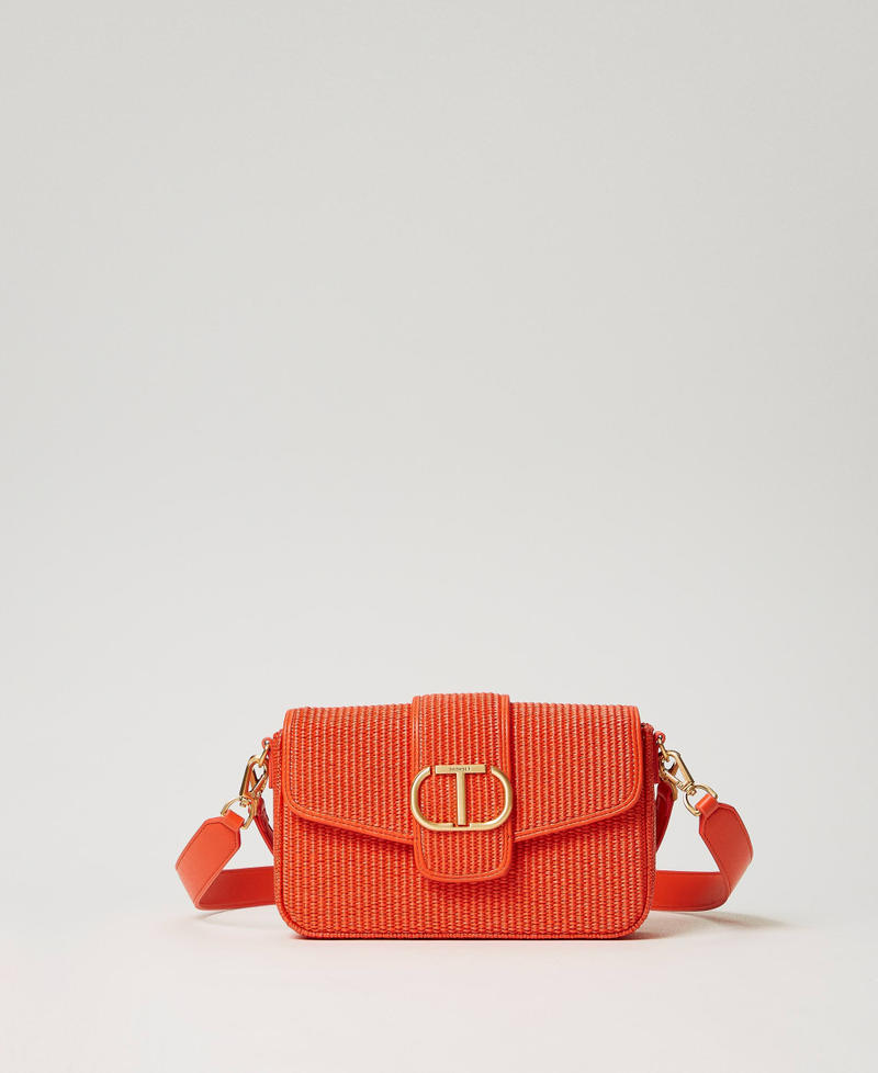 'Amie’ raffia shoulder bag "Orange Sun” Orange Woman 241TD8090_06684_01