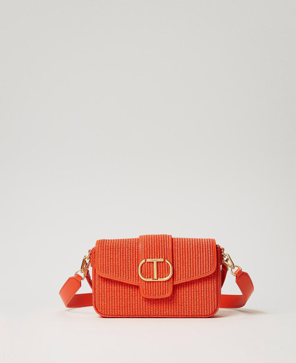 Borsa a tracolla 'Amie' in rafia Arancio "Orange Sun" Donna 241TD8090_06684_01