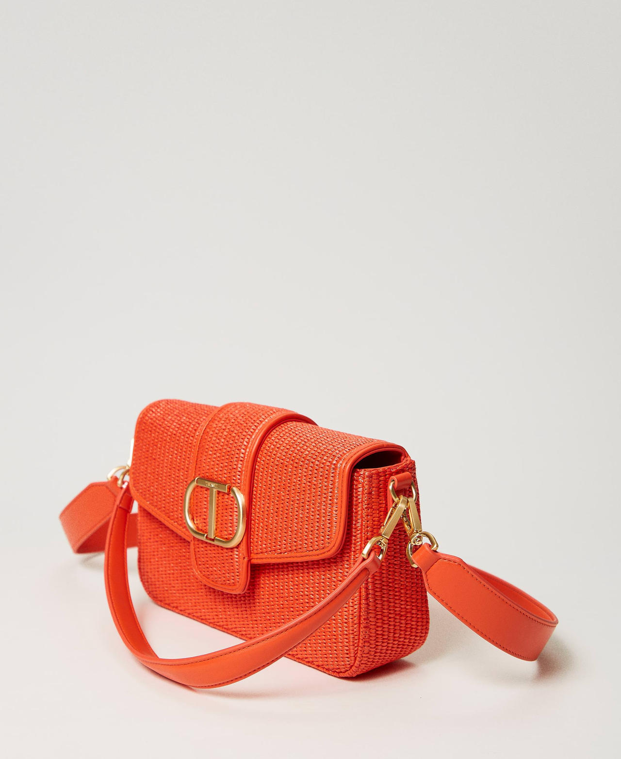 'Amie’ raffia shoulder bag "Orange Sun” Orange Woman 241TD8090_06684_02