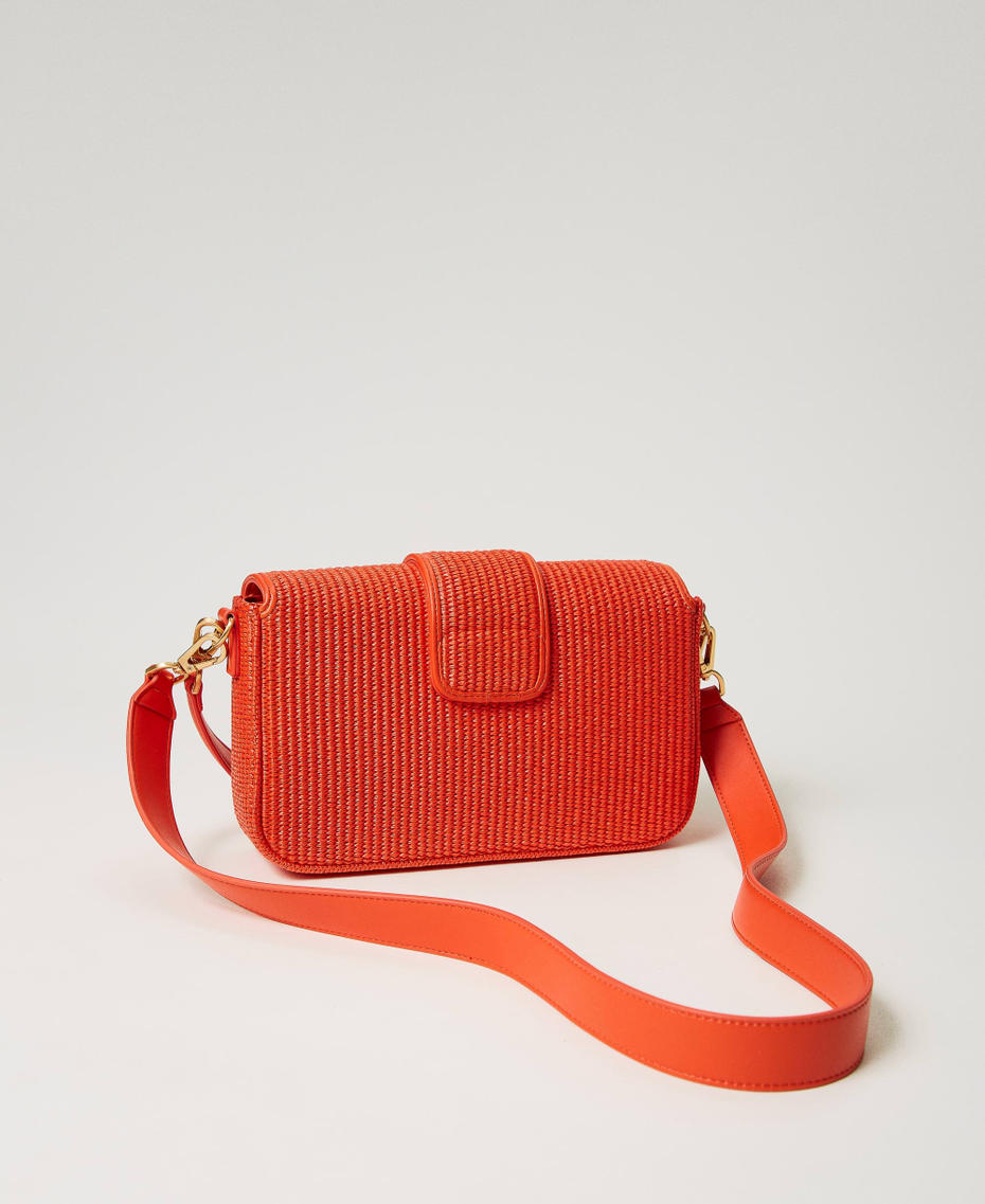 'Amie’ raffia shoulder bag "Orange Sun” Orange Woman 241TD8090_06684_03