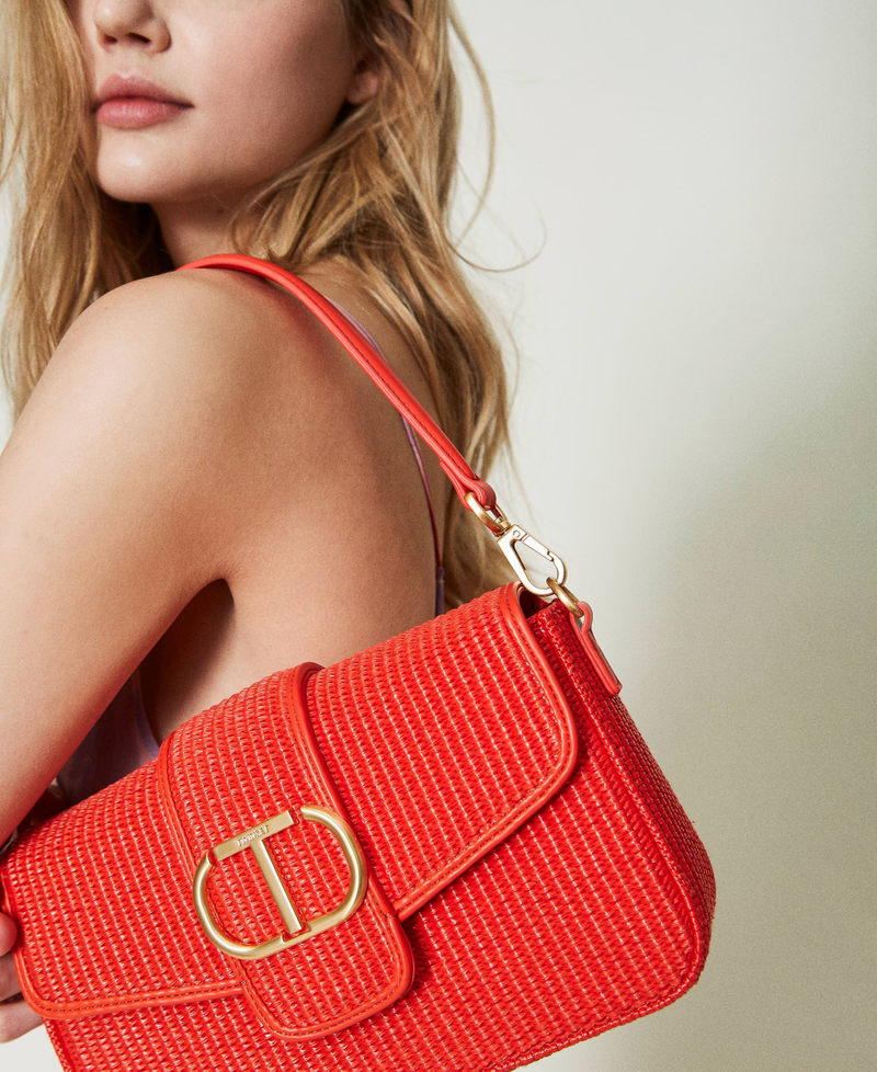 Borsa a tracolla 'Amie' in rafia Arancio "Orange Sun" Donna 241TD8090_06684_S0