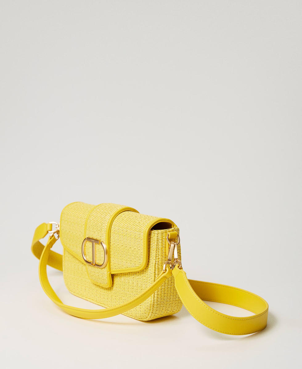 Amie' raffia shoulder bag Woman, Yellow | TWINSET Milano