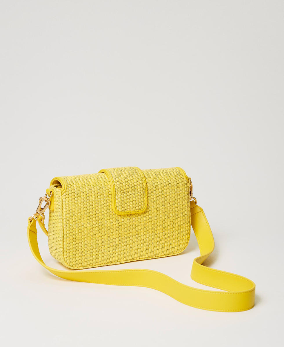 Amie' raffia shoulder bag Woman, Yellow | TWINSET Milano