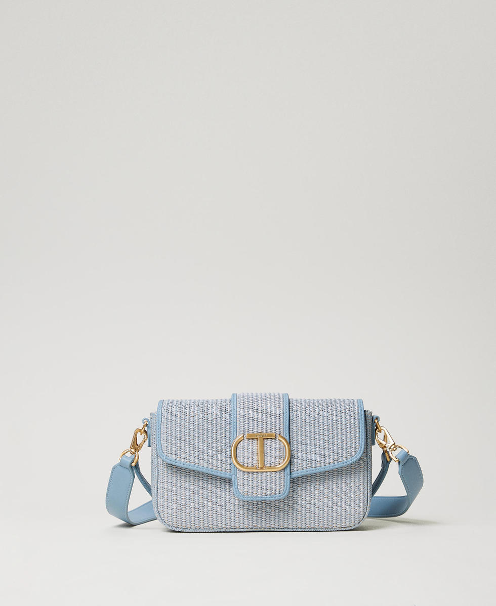 Borsa a tracolla 'Amie' in rafia Donna, Azzurro | TWINSET Milano