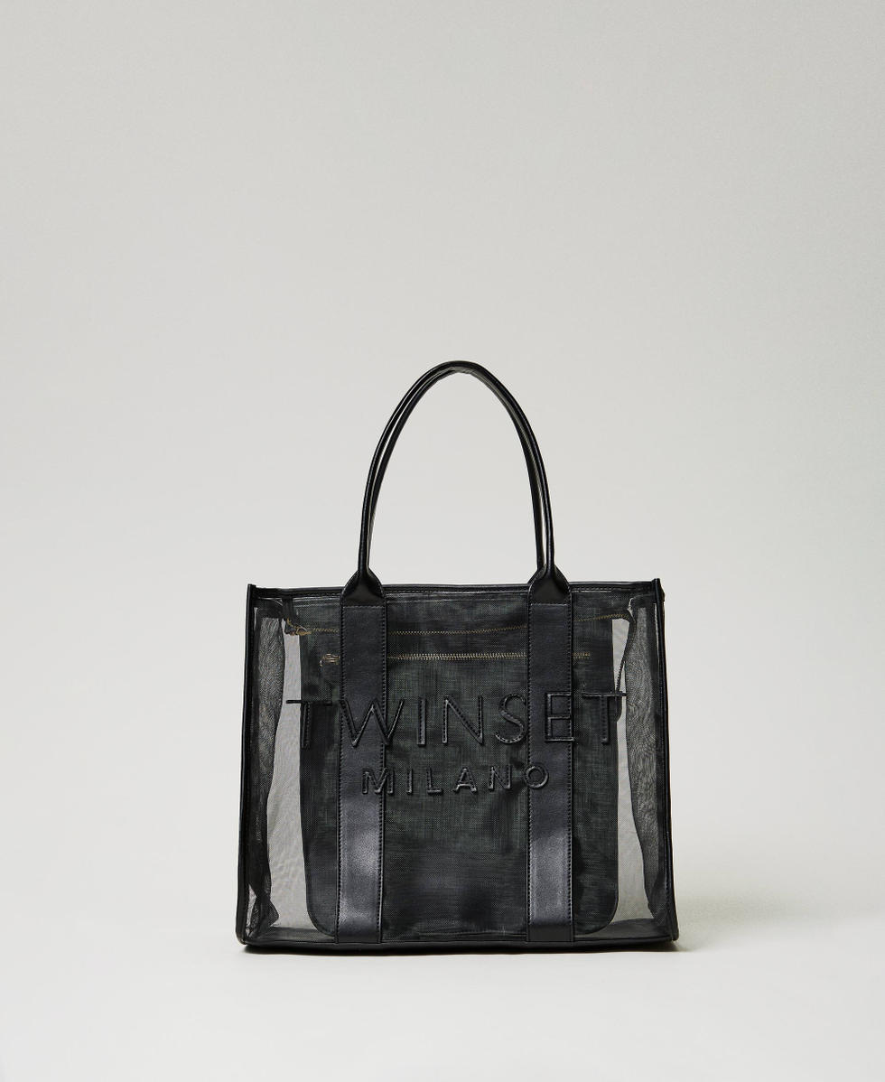 Cabas en filet avec logo Femme Orange TWINSET Milano