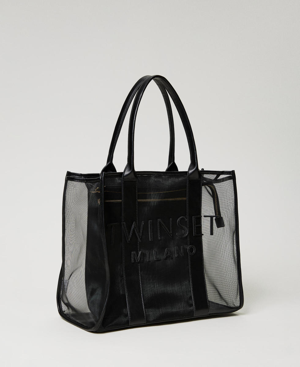 Mesh shopper with logo
