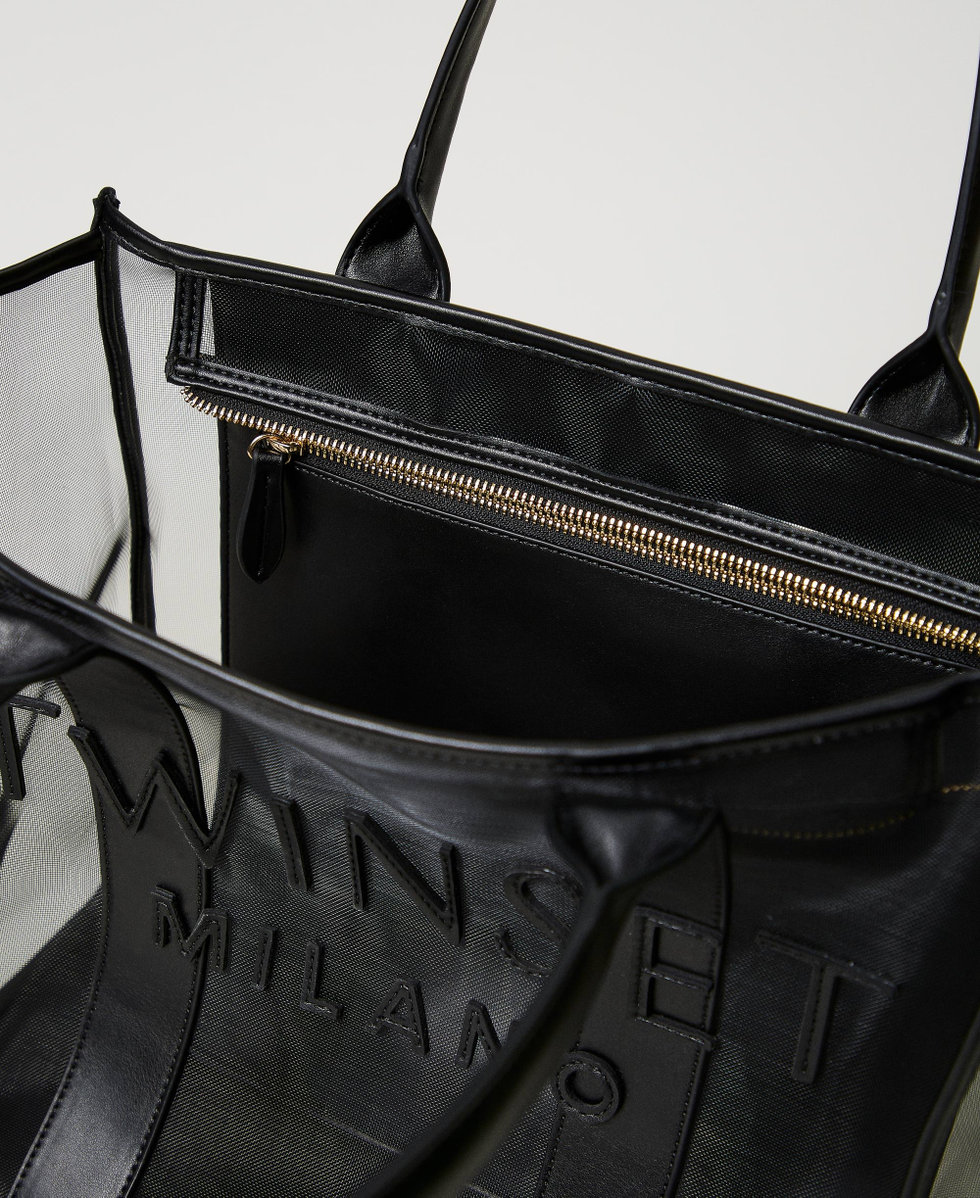Mesh shopper with logo