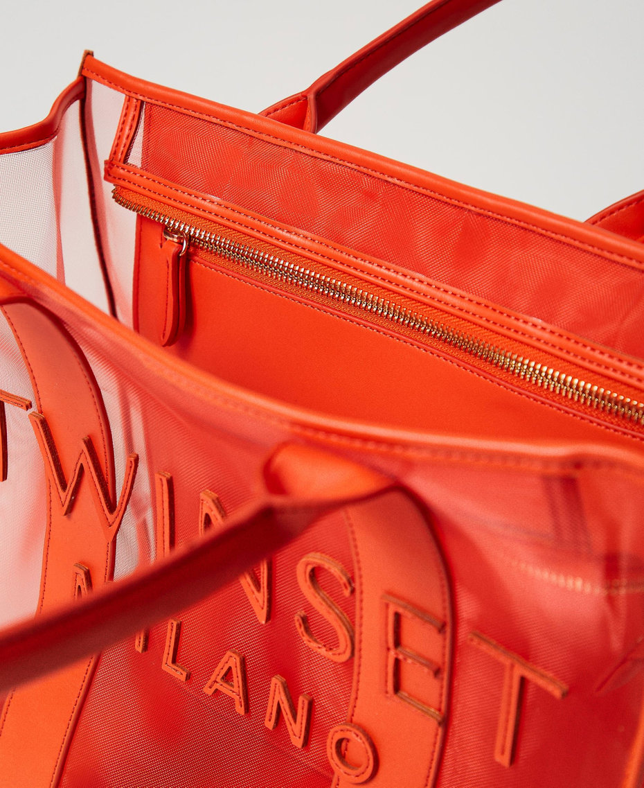 Mesh shopper with logo "Orange Sun&rdquo; Orange Woman 241TD8130_06684_04