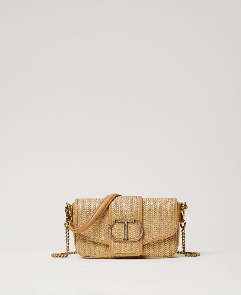 'Amie’ raffia shoulder bag with lurex Straw Woman 241TD8152-01