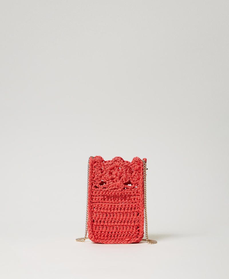 Floral crochet phone holder