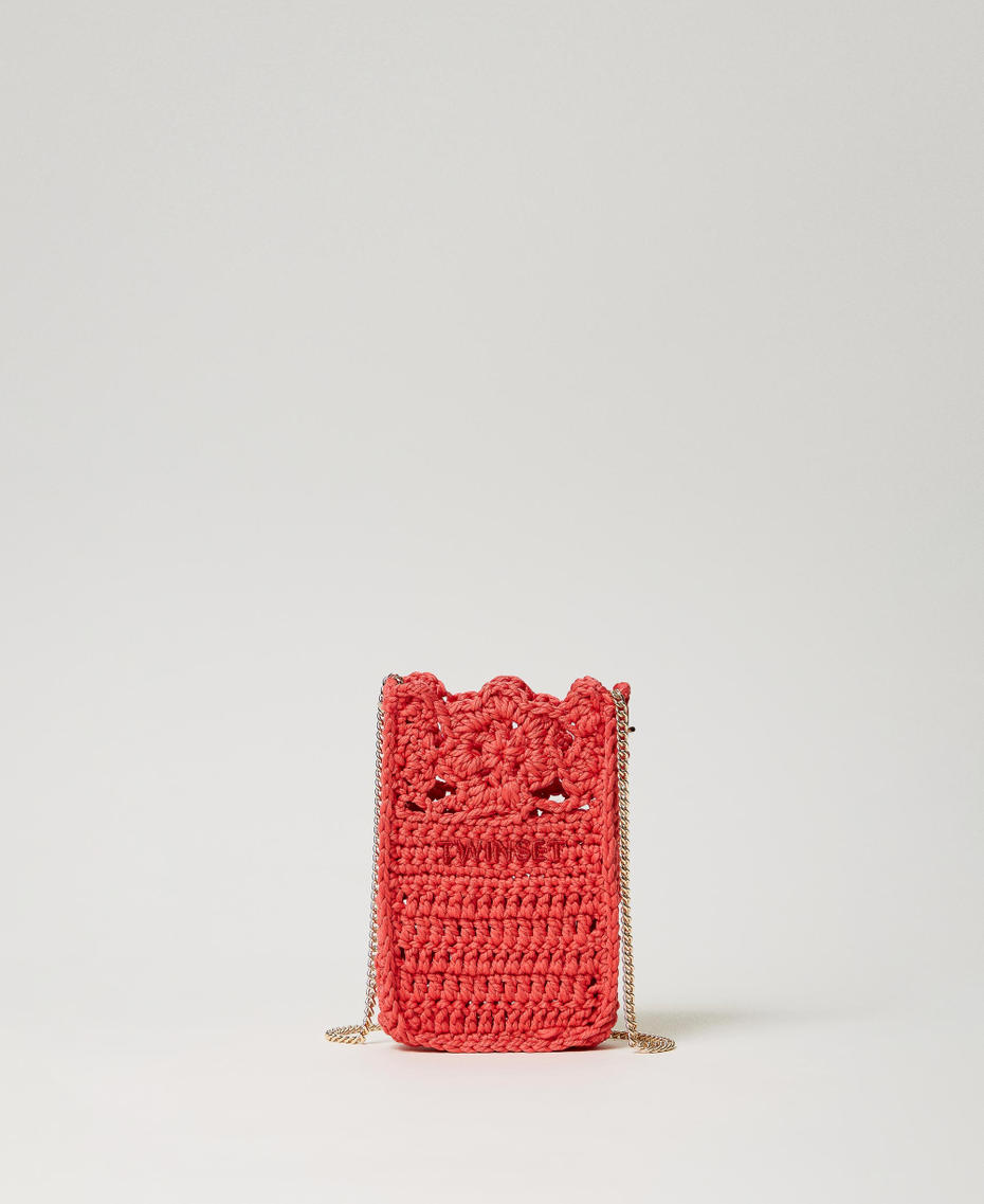 Floral crochet phone holder