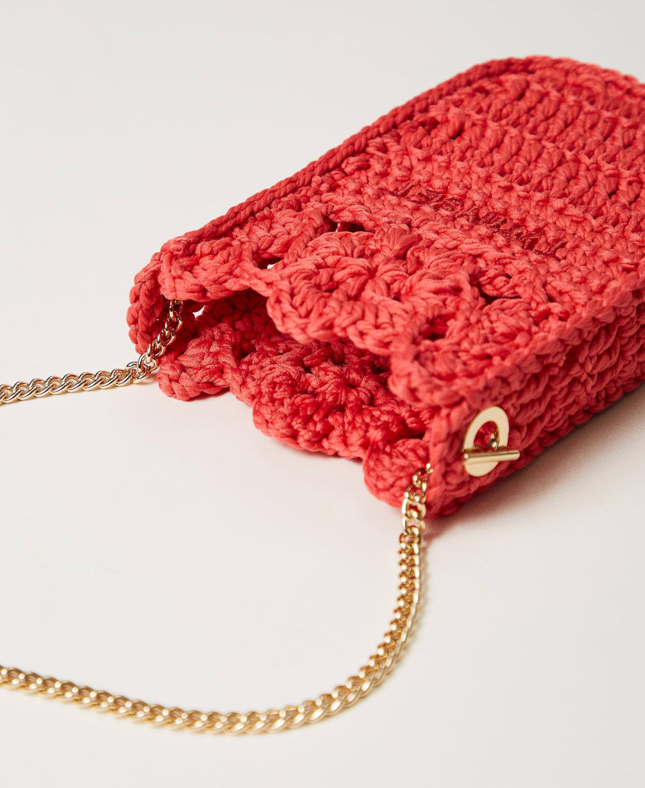 Floral crochet phone holder "Lip Gloss” Pink Woman 241TD8191-04