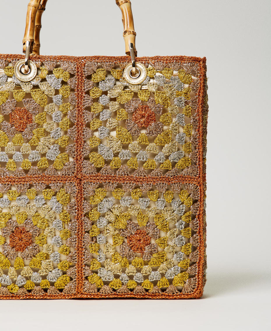 Crochet shopper with lurex