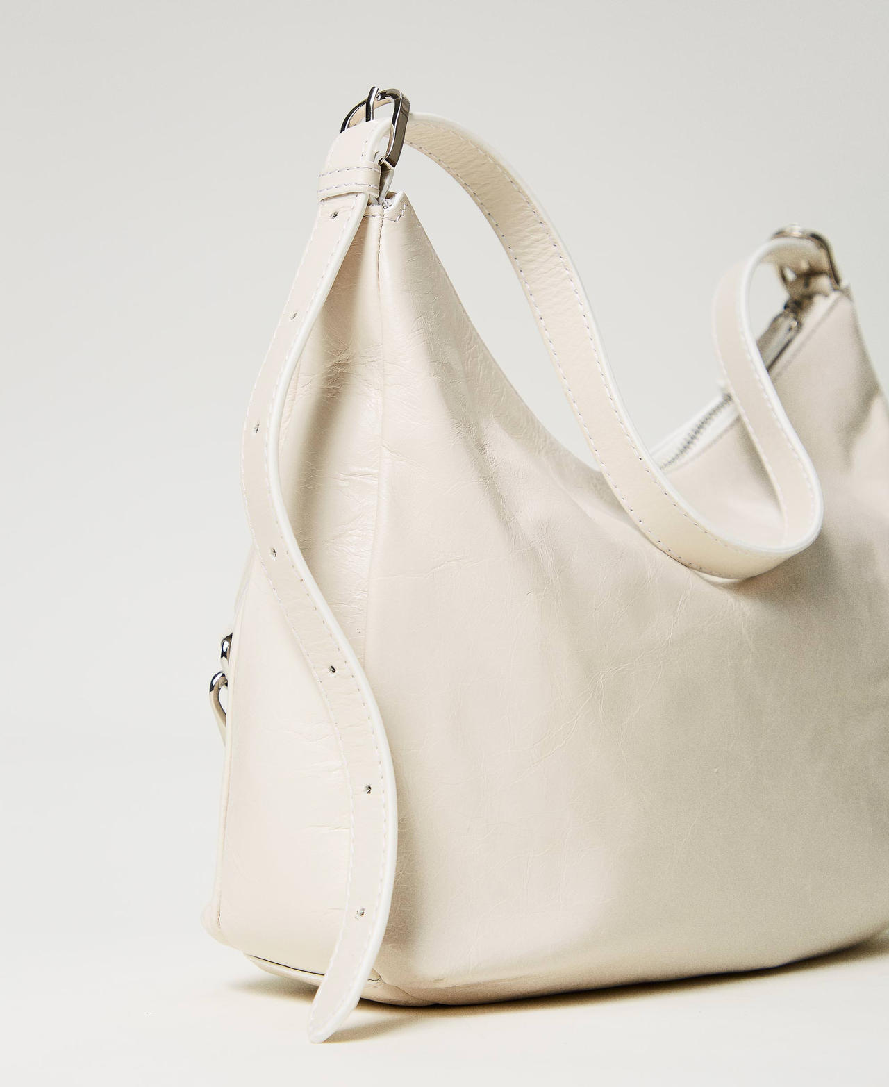 Shiny leather 'Hamptons’ hobo bag White Snow Woman 241TD8321-03