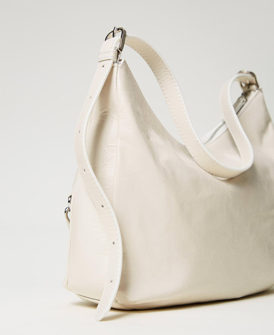  Shiny leather 'Hamptons’ hobo bag White Snow Woman 241TD8321_00282_03