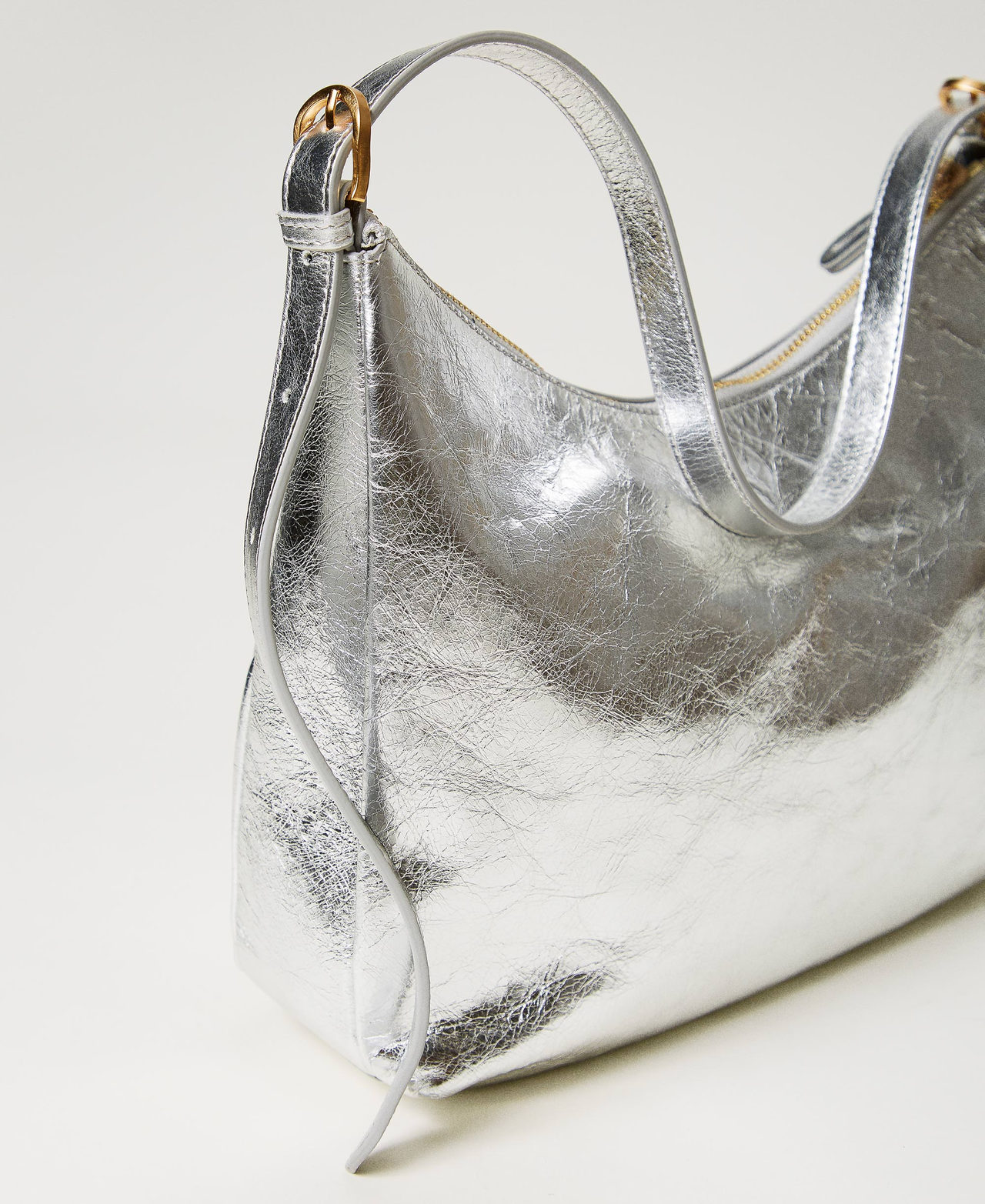 Shiny leather 'Hamptons’ hobo bag White Snow Woman 241TD8321-03