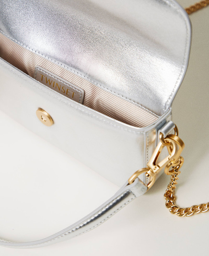 'Amie' leather shoulder bag Silver Woman 241TD8330_00995_04