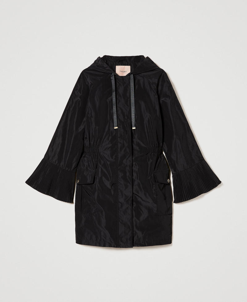 Parka en taffetas avec volants plissés