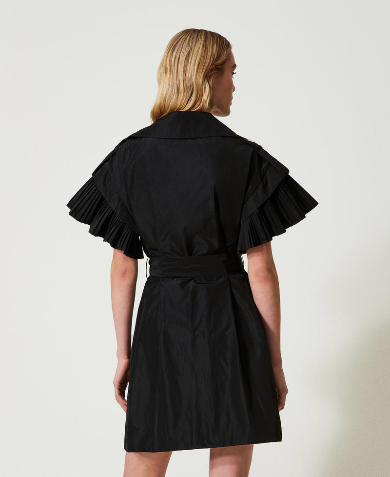 Taffeta gilet with pleated flounces