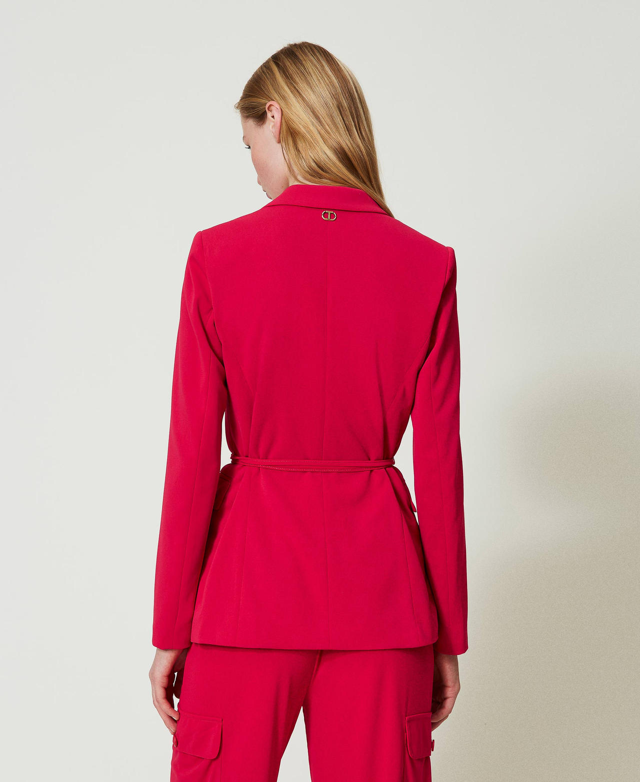 Blazer avec ceinture siglée Rose « Bright Rose » Femme 241TE2050-03