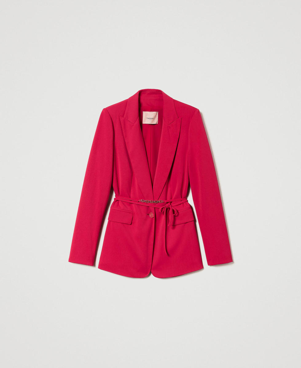アウターその他 FEDERICA TOSI Woman Blazer Fuchsia GI0510CP0020 0863 Avery Cady Single Button Blazer in Fuchsia | MILLY