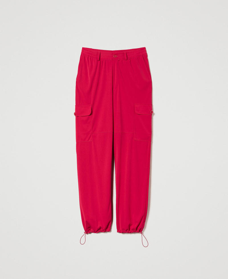 Pantalon cargo avec cordon de serrage Rose « Bright Rose » Femme 241TE2052-0S