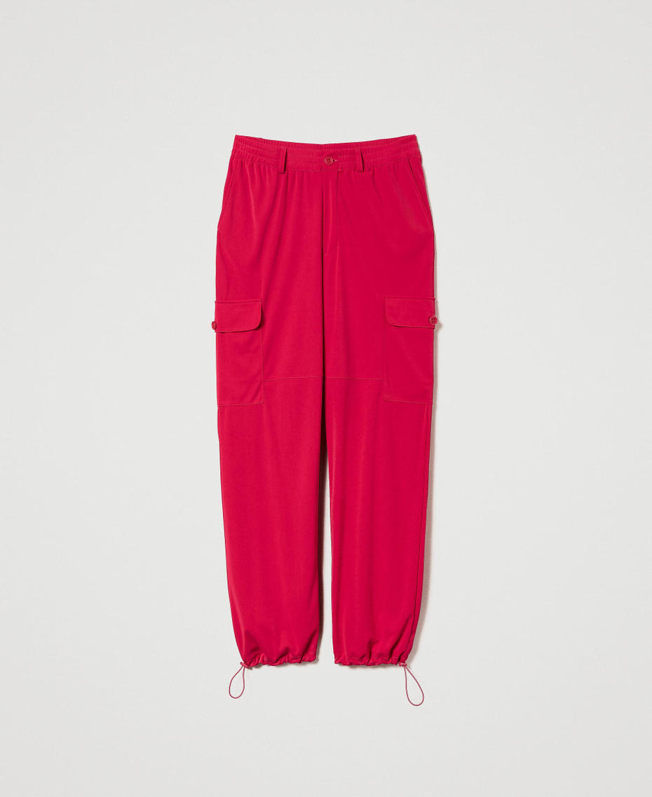 Pantalon cargo avec cordon de serrage Rose « Bright Rose » Femme 241TE2052-0S