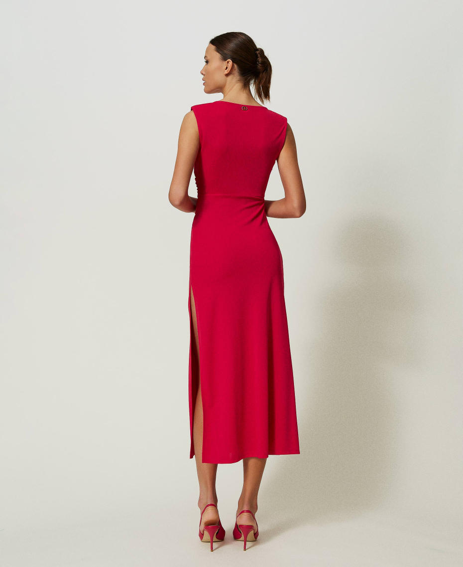 Длинное платье со сборкой Розовый "Яркая Роза" женщина 241TE2057-04