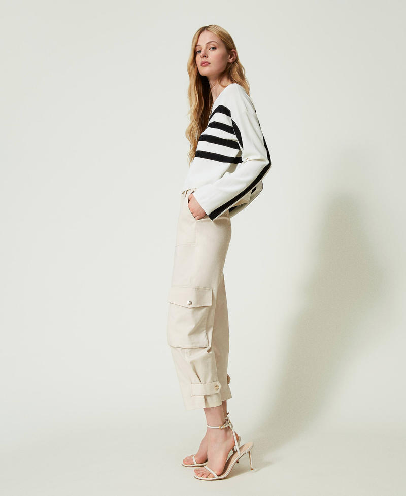 Gabardine cargo trousers White Snow Woman 241TE2100_00282_02