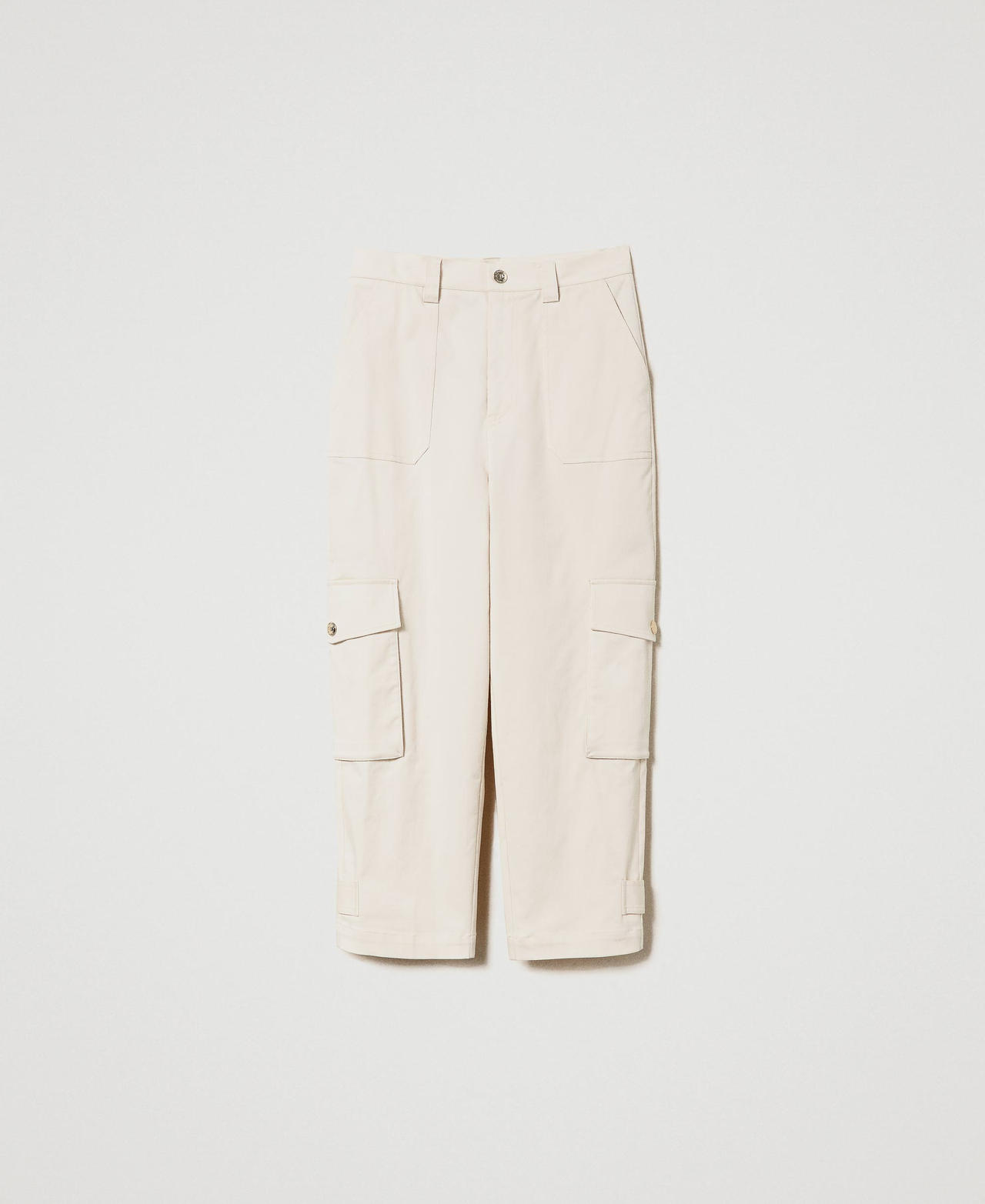 Gabardine cargo trousers White Snow Woman 241TE2100_00282_0S