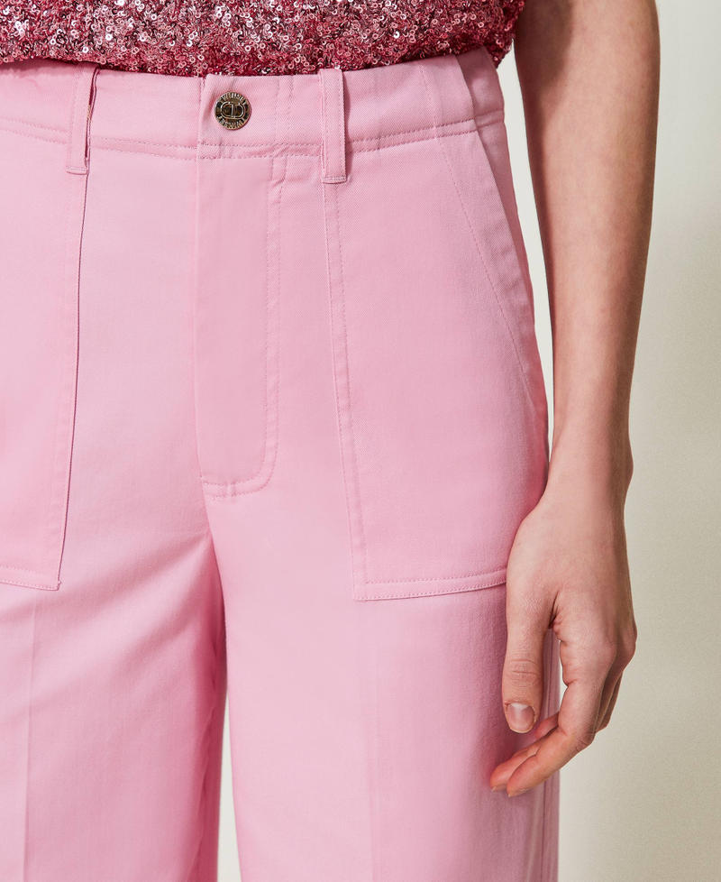 Pantalon palazzo en gabardine