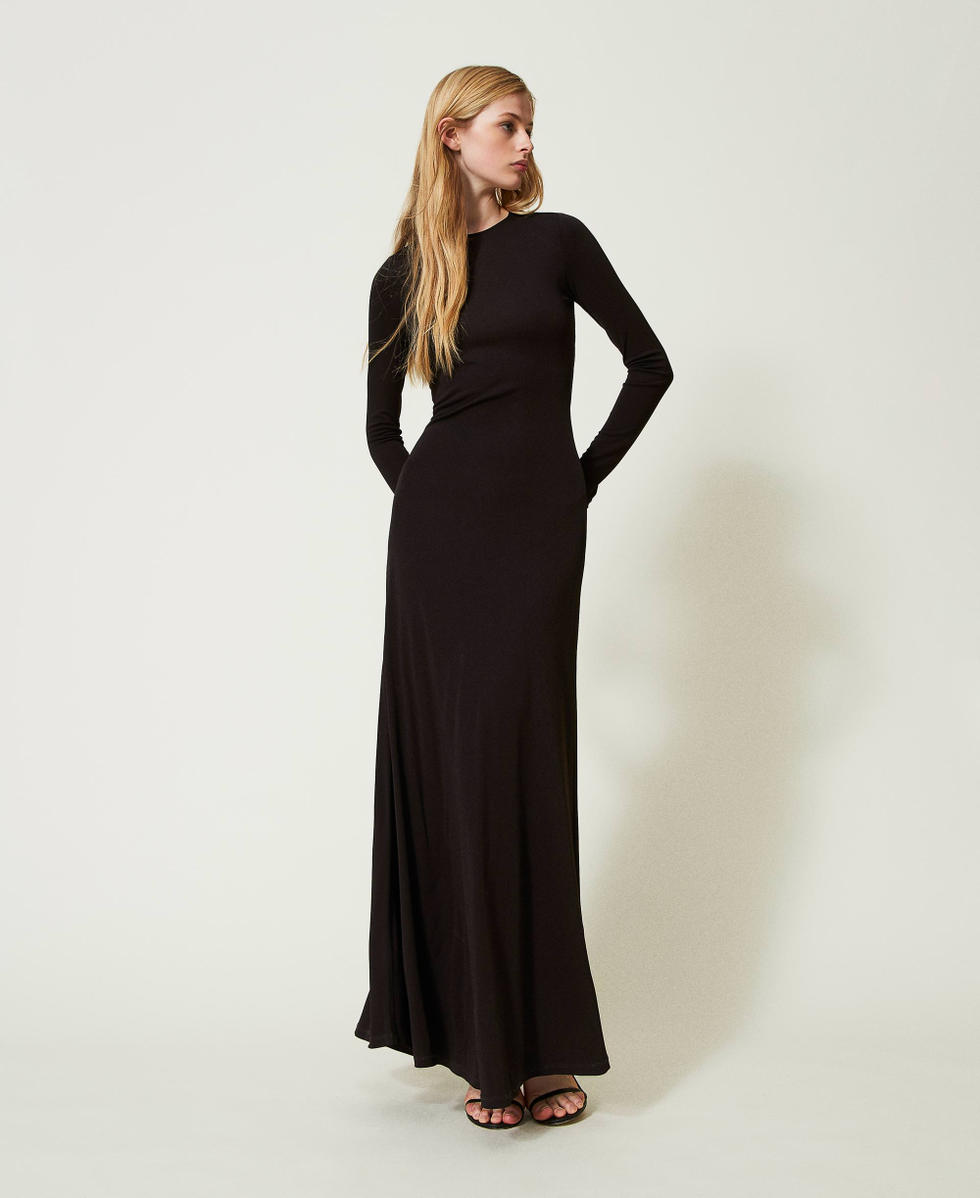 Abito lungo nero hot sale