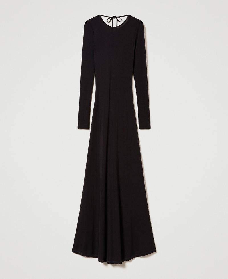 Long fitted dress with knot Black Woman 241TE2130_00006_0S