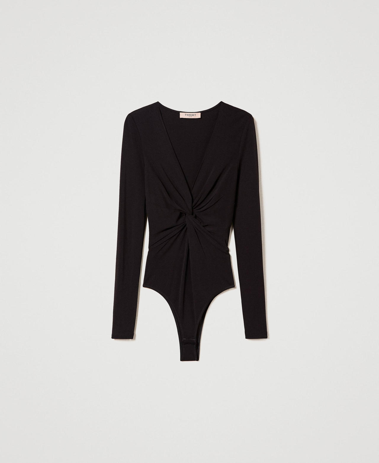Long sleeve bodysuit with knot Black Woman 241TE2131-0S