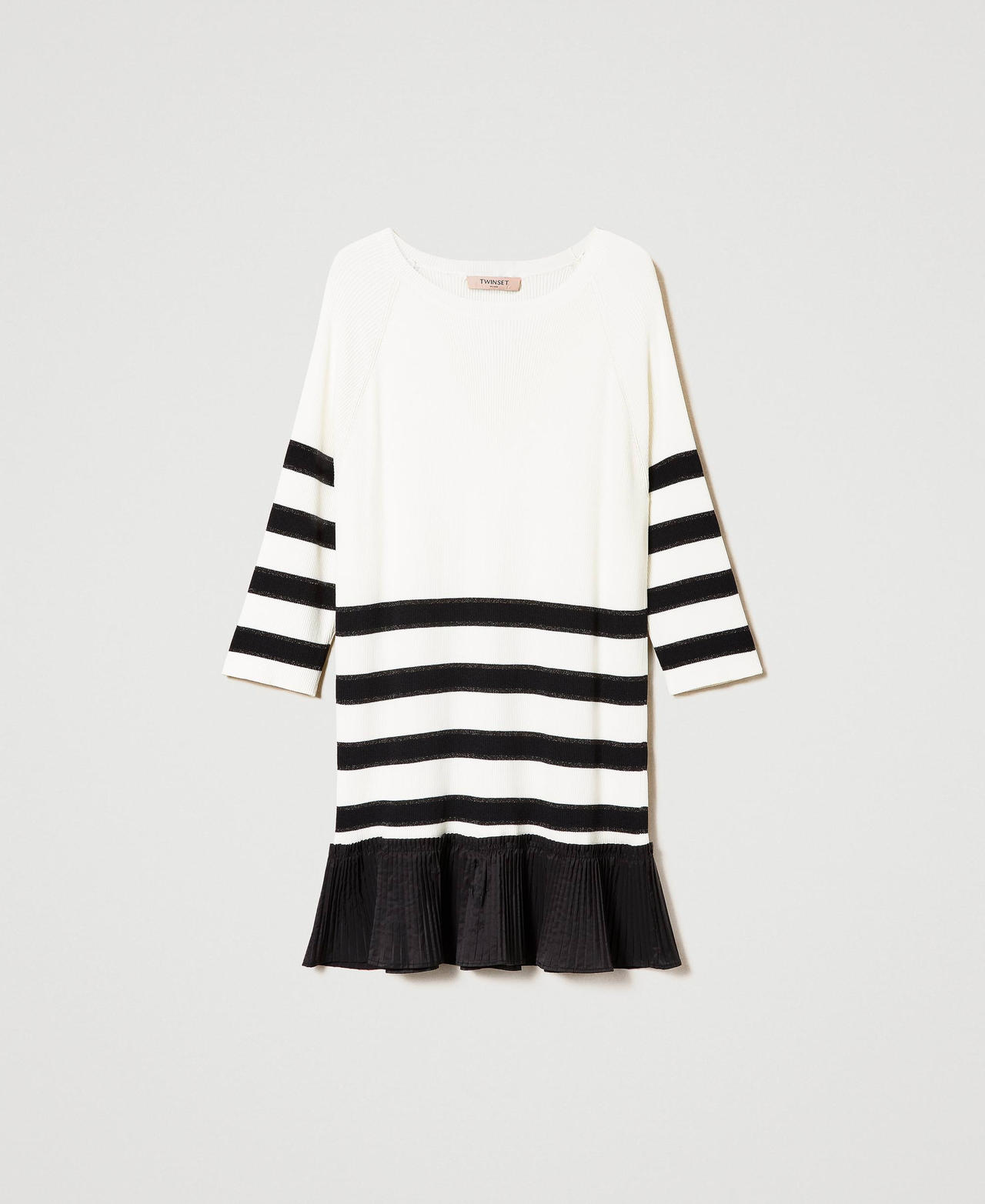 Short dress with pleated flounce