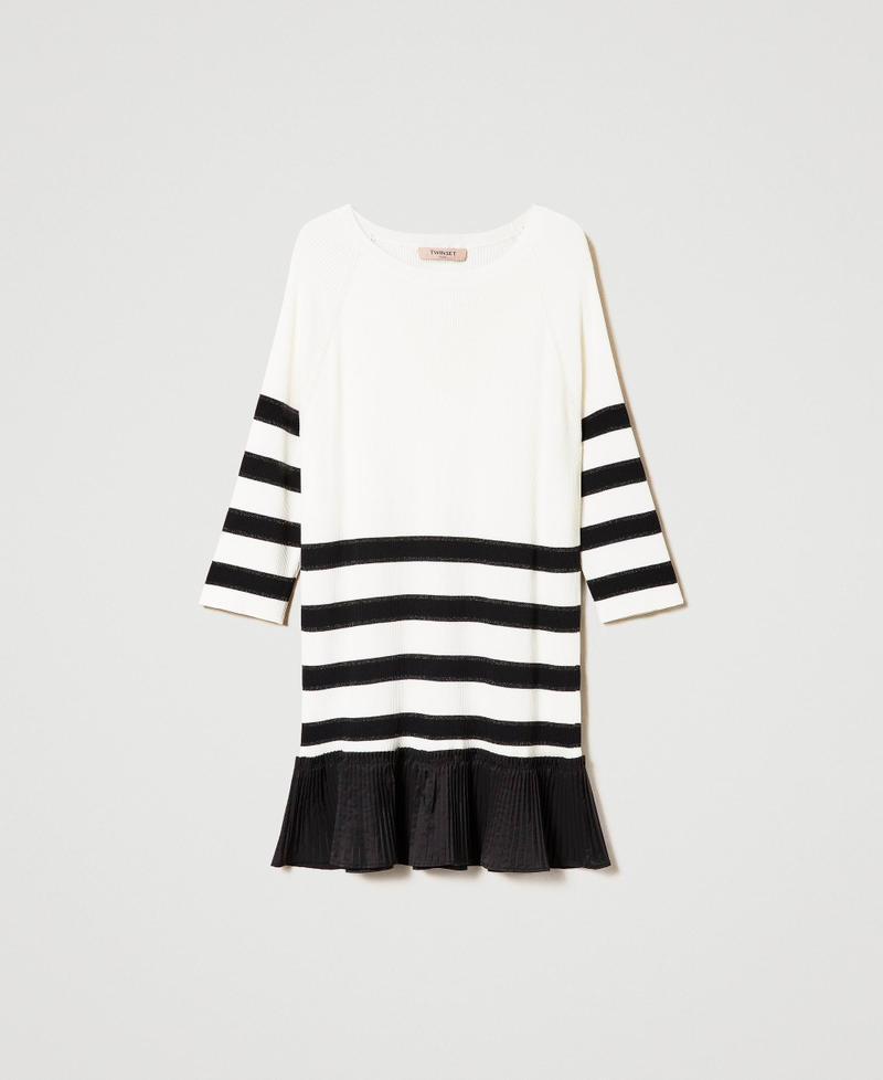 Short dress with pleated flounce