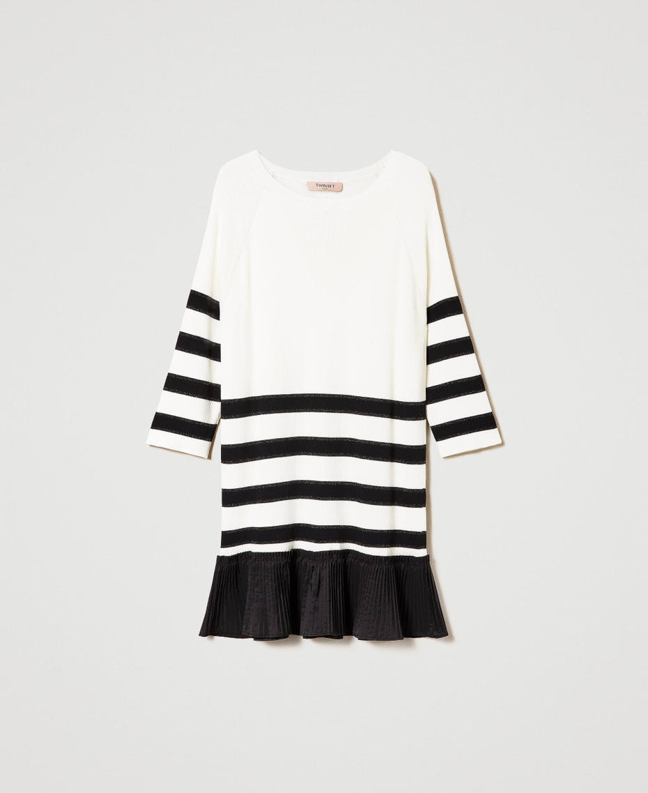 Short dress with pleated flounce