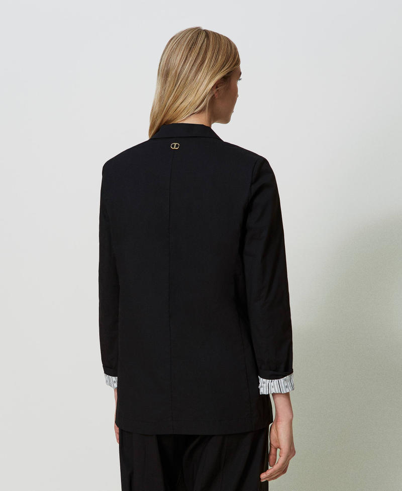 Stretch poplin blazer Black Woman 241TF2010_00006_03