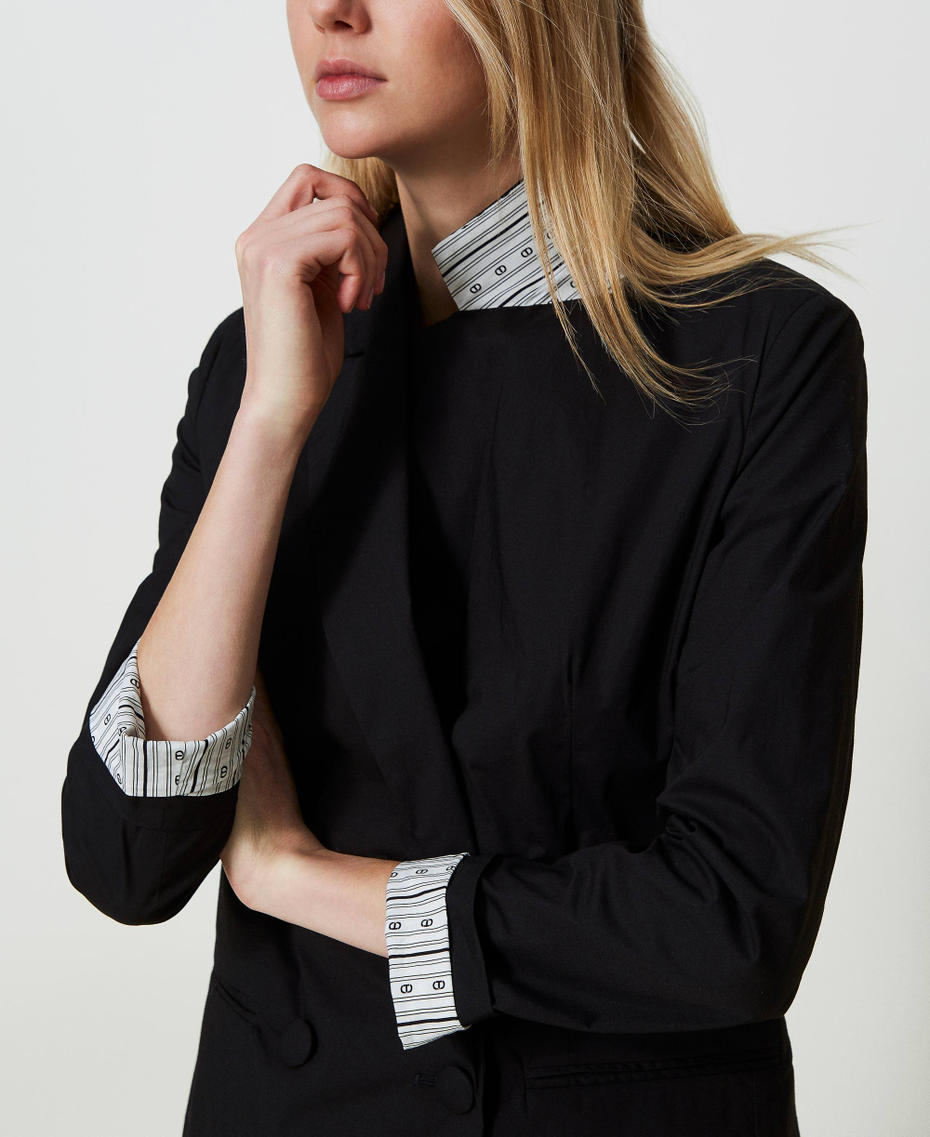 Stretch poplin blazer