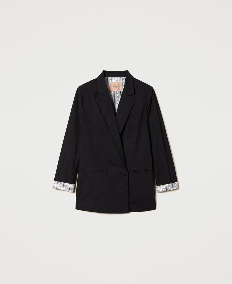 Stretch poplin blazer Black Woman 241TF2010_00006_0S