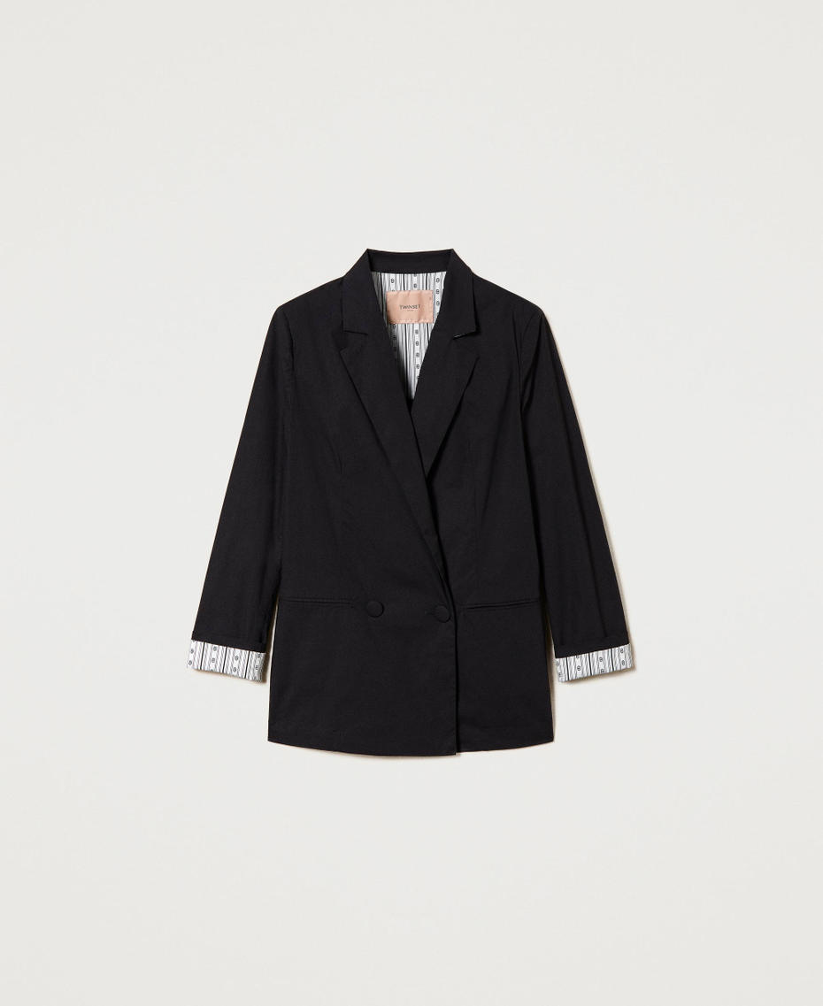Stretch poplin blazer