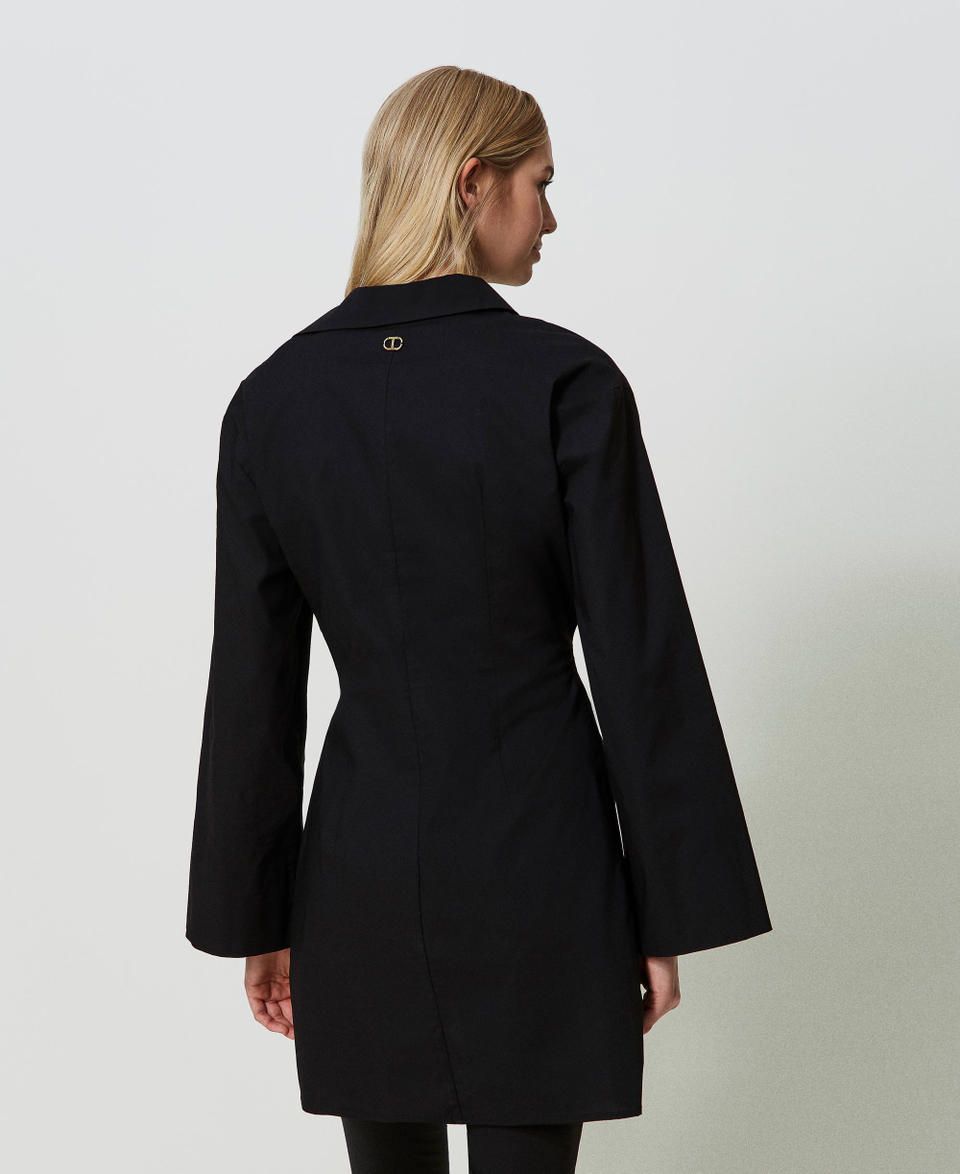 Stretch poplin tunic with cutout Black Woman 241TF2017_00006_03