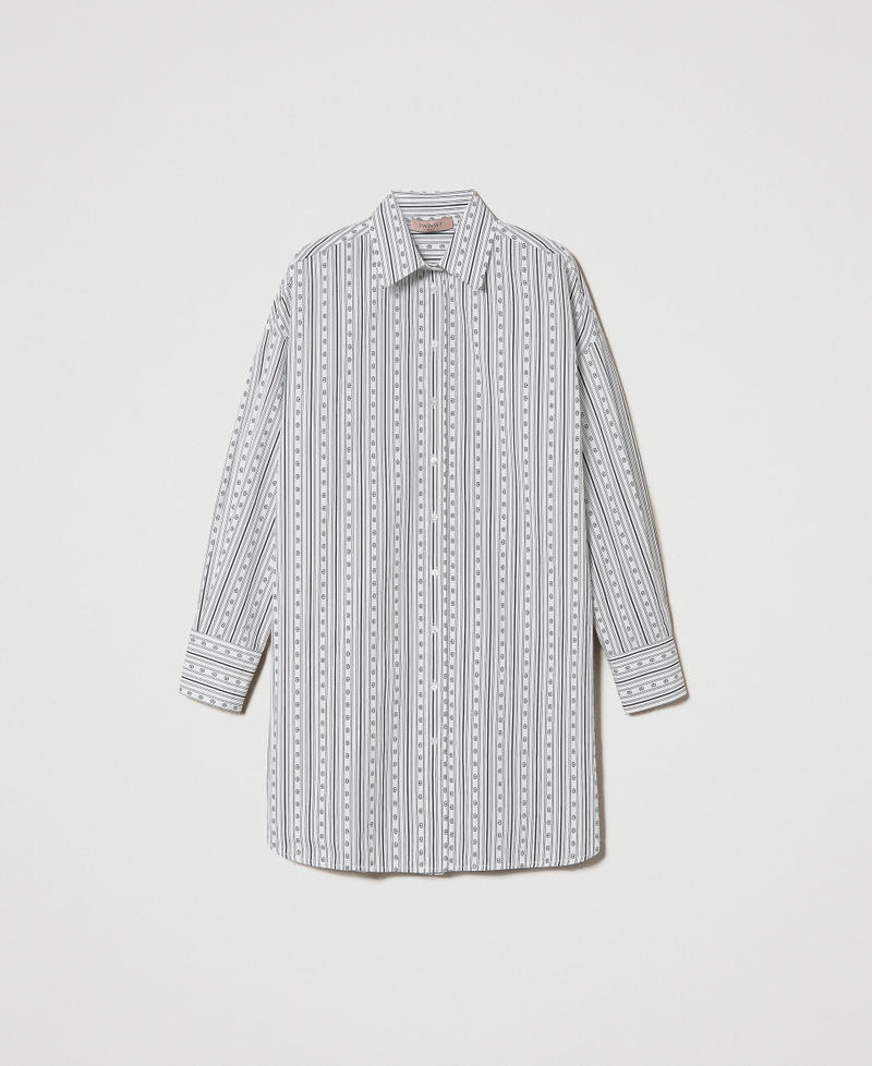 Shirt with stripes and logo print