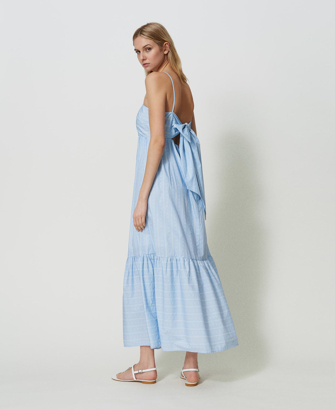 Vestito righe bianco e azzurro sale