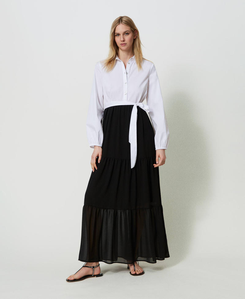 Maxi-Stufenkleid aus Popeline