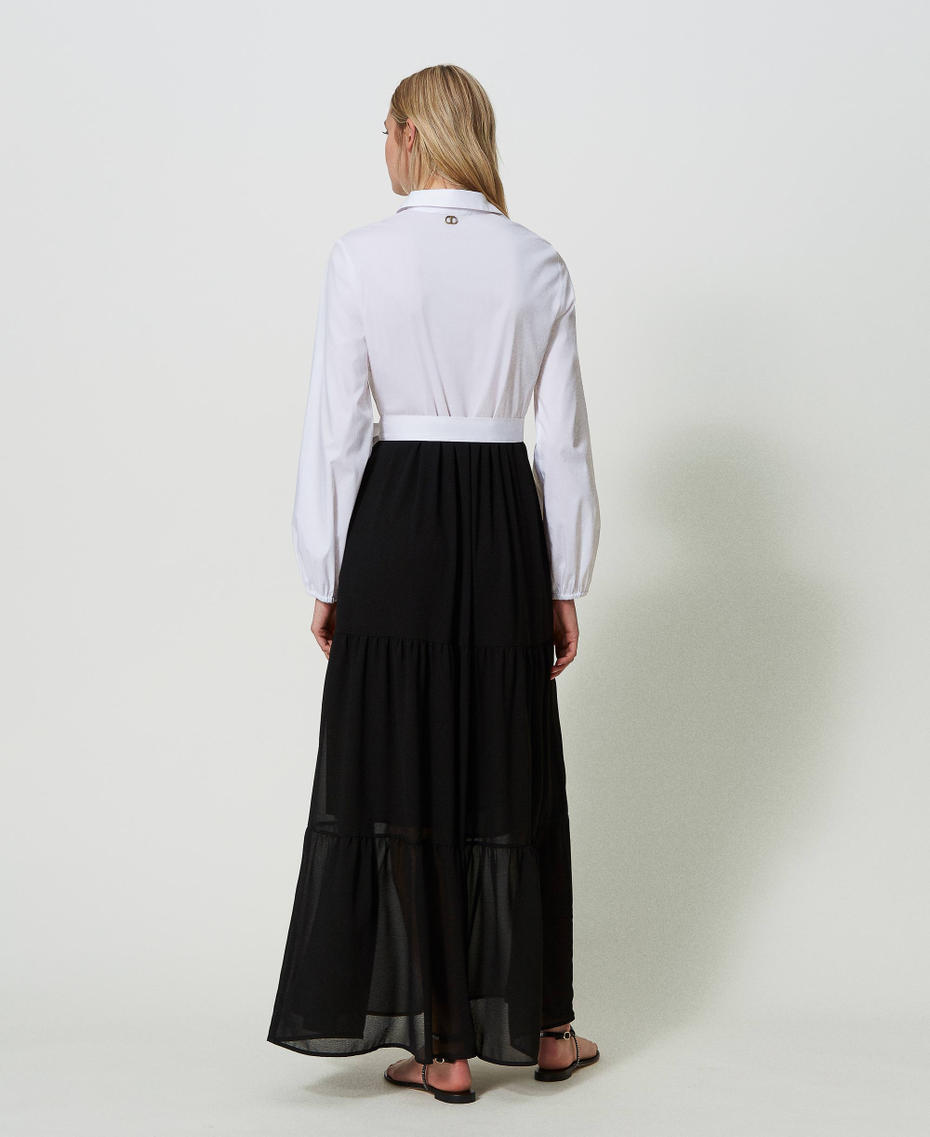 Maxi-Stufenkleid aus Popeline