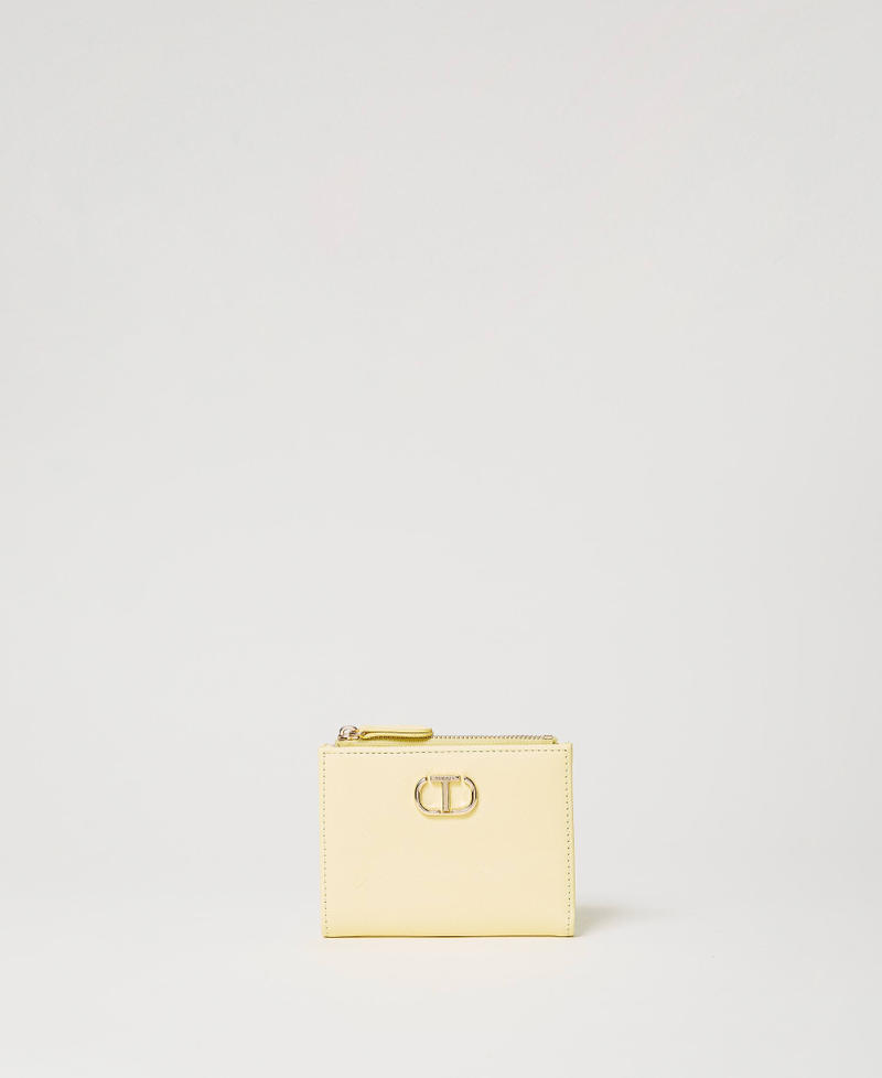 Kleines Portemonnaie mit Oval T „Light Lemon“-Gelb Frau 241TH7011-01