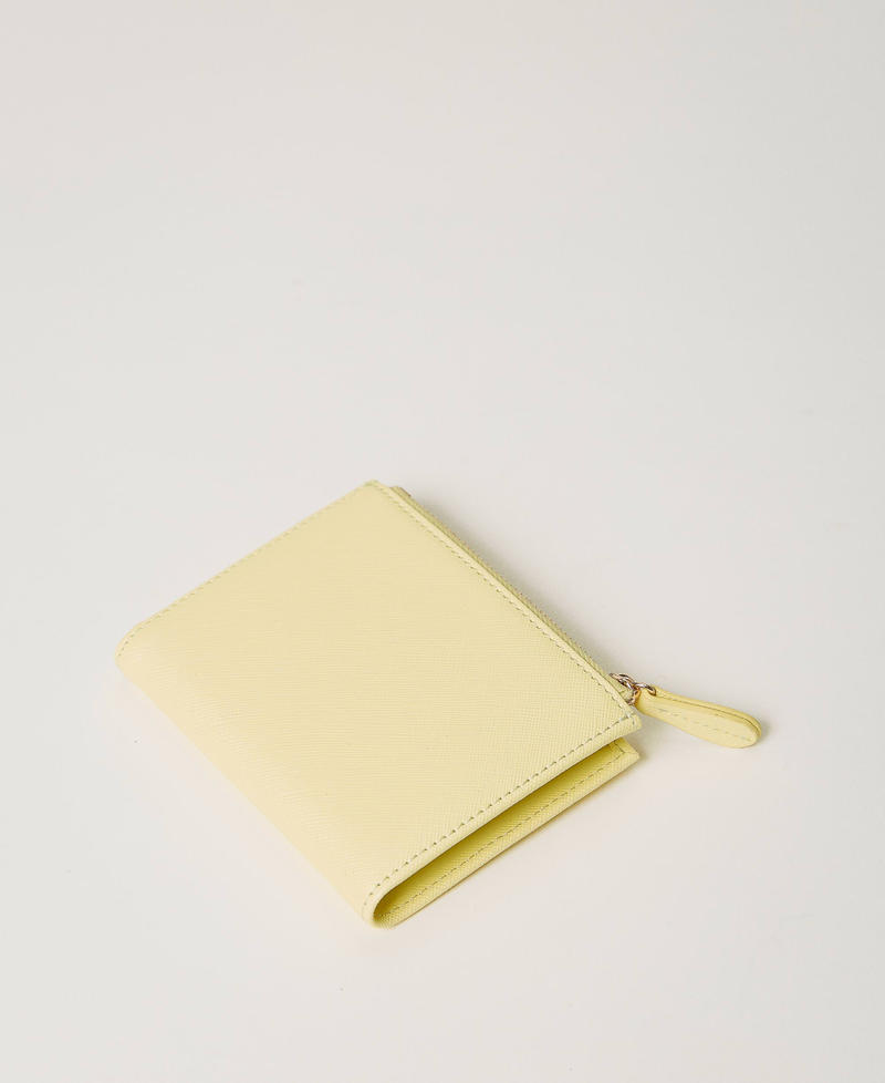 Kleines Portemonnaie mit Oval T „Light Lemon“-Gelb Frau 241TH7011-02