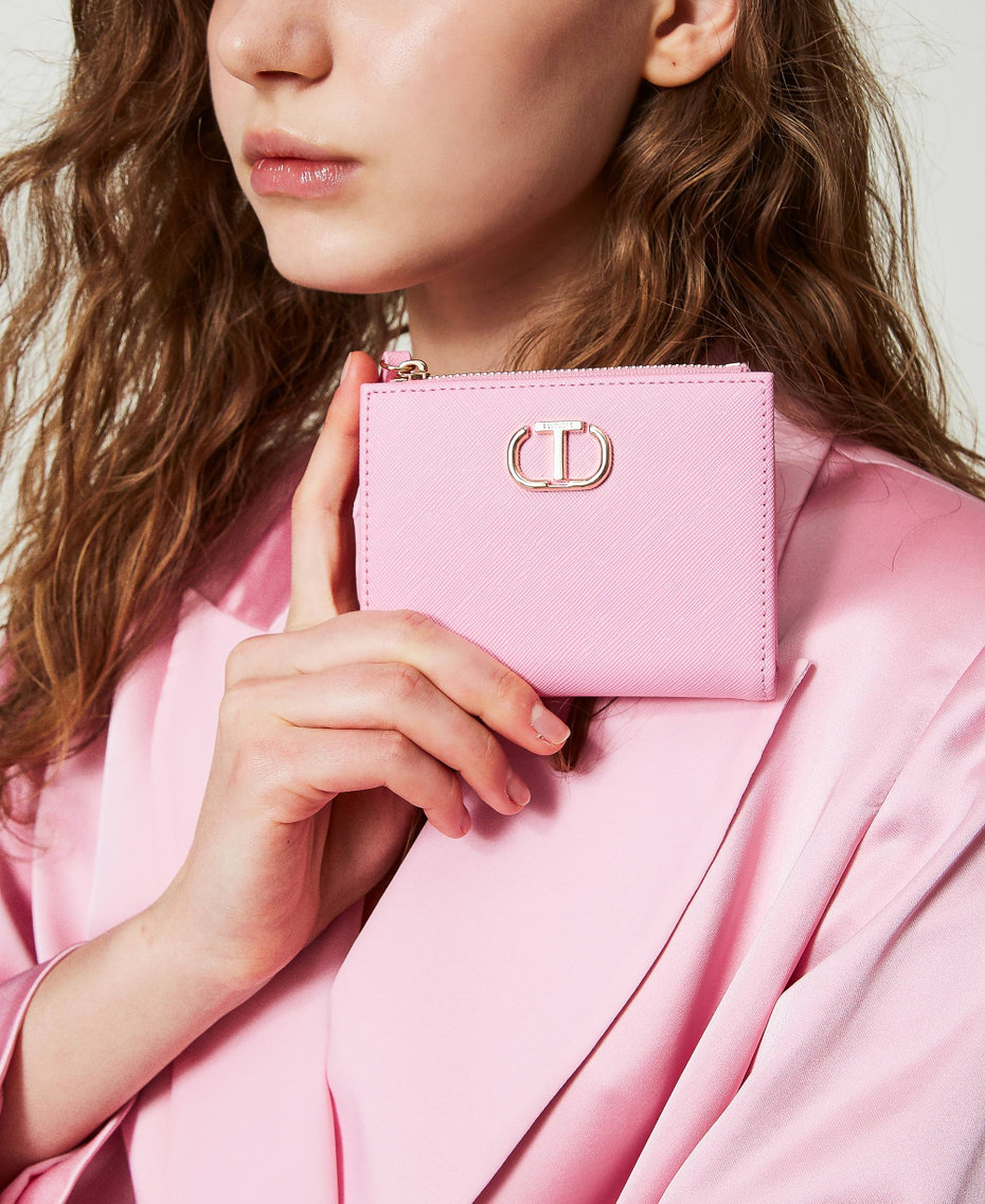 Small Oval T wallet "Prism Pink" Woman 241TH7011_06649_S0